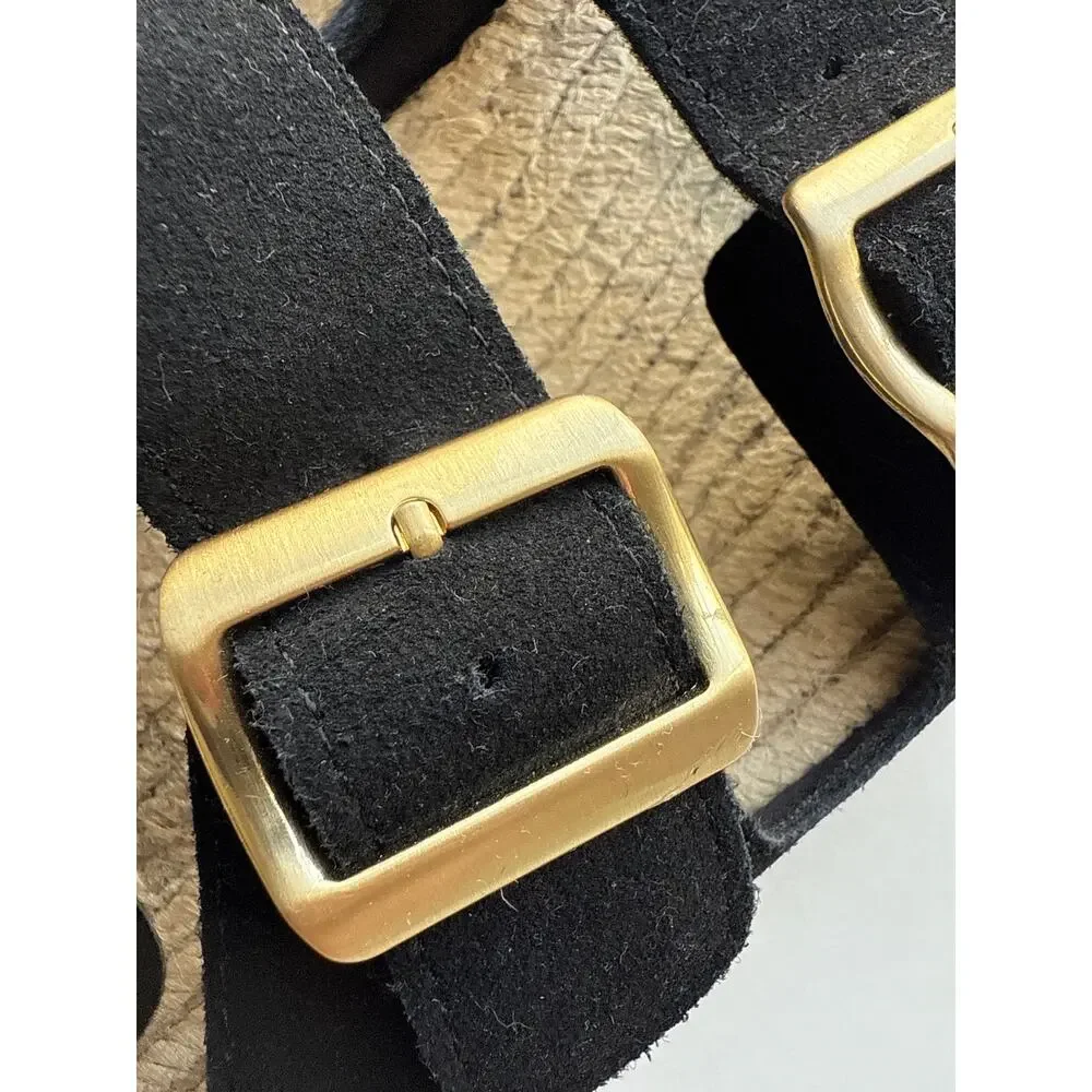Haute Hippie Nikki Womens Slides Size 10 Black Leather Sandals NEW